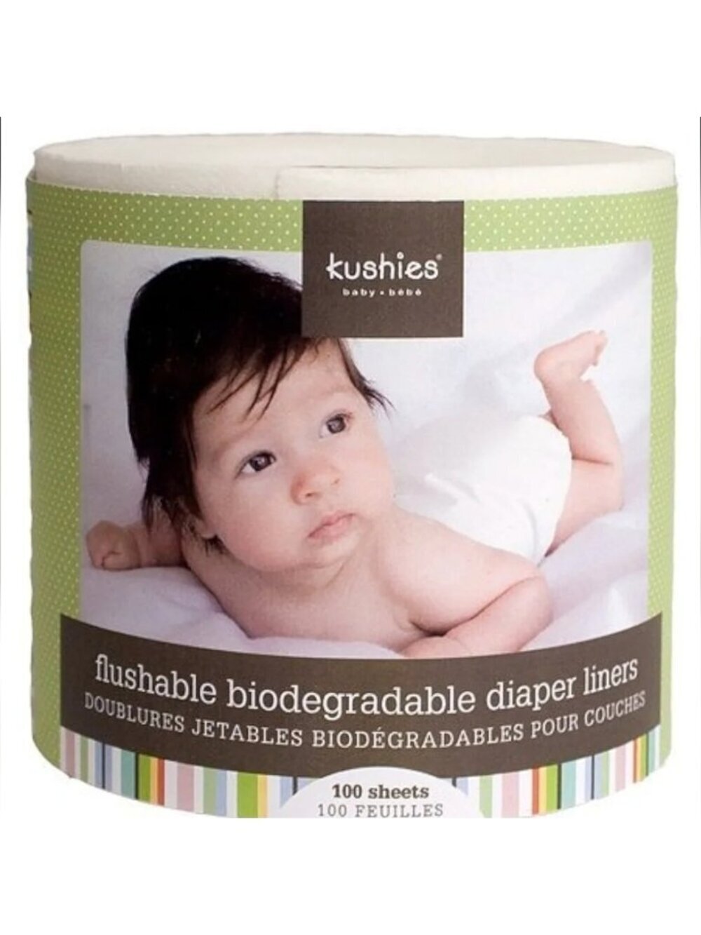 Kushies diaper liners for cloth diapers biodegradable 2x  100 sheet rolls